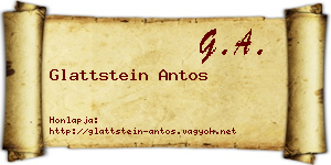 Glattstein Antos névjegykártya